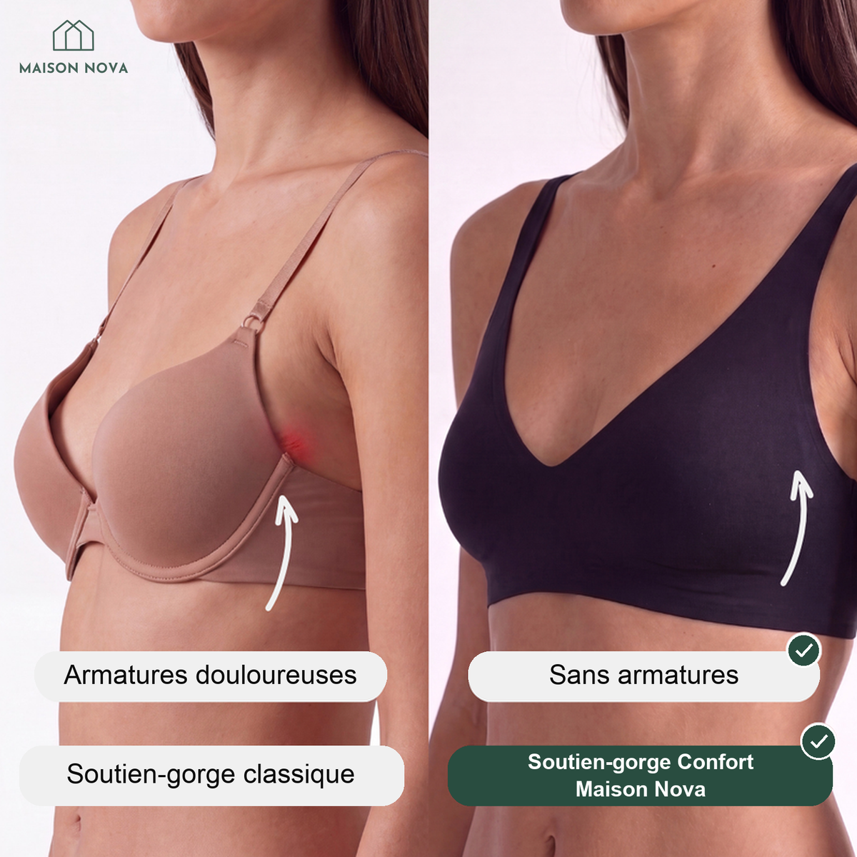 Soutien-gorge confort sans coutures et sans armatures - Maison Nova™